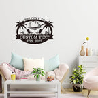 Custom Metal Coastal Beach House Welcome Sign, Personalized Patio and Pool Sign - Image 3