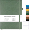 College Ruled Notebook, A4 Hardcover Leather Notebook by MALEDEN