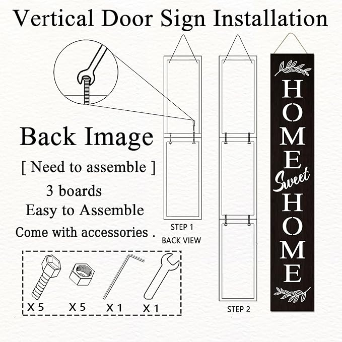Farmhouse Wooden Welcome Sign Stand - Image 5