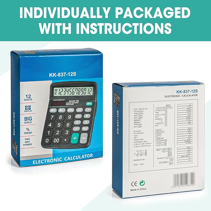 5 Pack Calculator Bulk, 12 Digits Calculators Desktop - Image 7