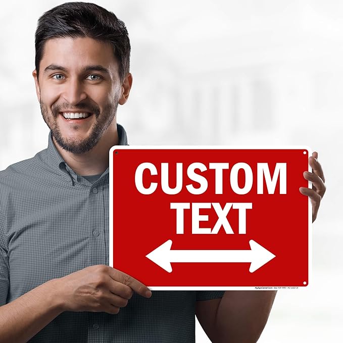 Custom Arrow, Custom Directional Sign, Two way Arrow, 10x14 Inches, 55 mil - Image 2