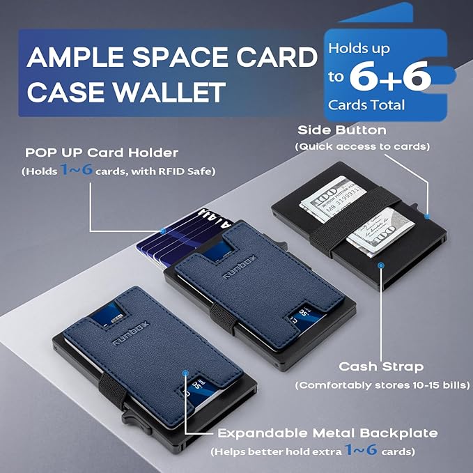 RUNBOX Slim Card Holder Wallet for Men, Minimalist RFID Blocking Wallet - Image 2