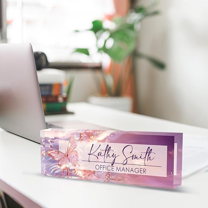 Personalized Name Plate for Desk, Custom Desk Name Plate, Acrylic Name Plate - Image 4