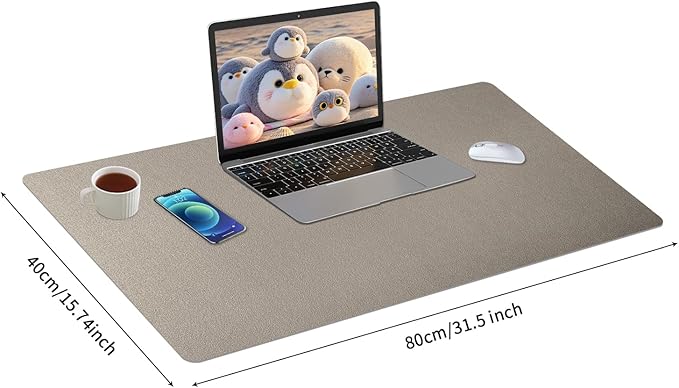 Bloss Pearl Gray Desk Mat 31.5"x15.7", Desk Matt - Image 6
