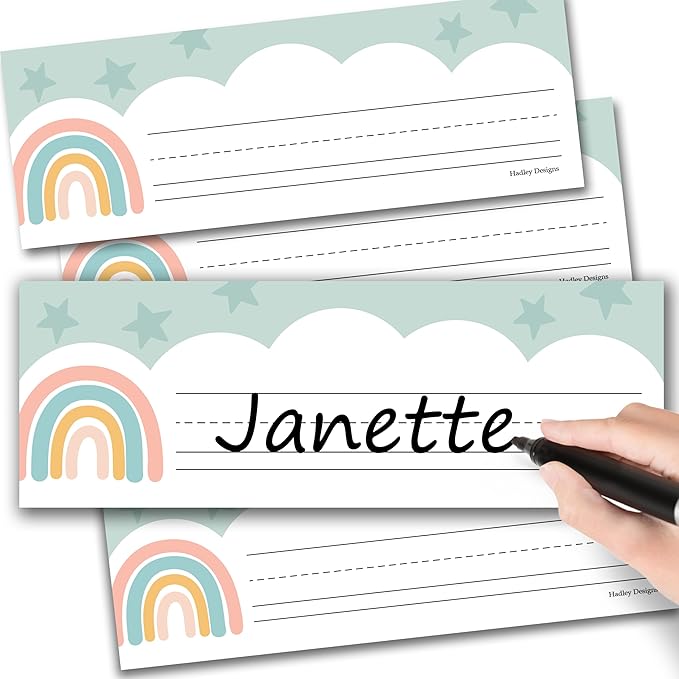 Desk Name Tags for Classroom -25 Student Name Plates for Classroom Kindergarten by HadleyDesigns