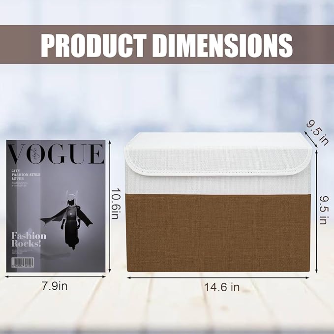 Bagnizer Large 22 Quart Linen Fabric Foldable Storage Bin Cube Organizer Basket - Image 2