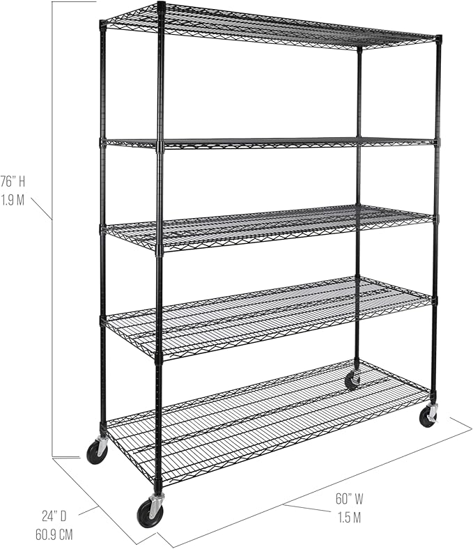 Seville Classics UltraDurable Heavy Duty NSF Solid Steel Wire Rack Storage Unit - Image 11