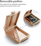 artify adjustable beechwood tabletop painting easel, wooden sketch showing dimensions
