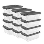 Sterilite 12-Pack Modular Stacker Box, Durable Clear Plastic Storage Bins by Sterilite