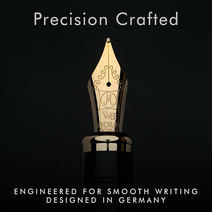Wordsworth & Black Majesti Fountain Pen-, Luxury Case, 24K Gold Finish; 18K - Image 5