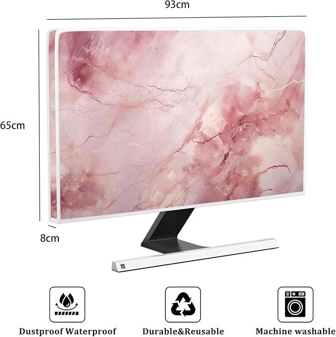 Baocicco Fashion Pink Marble Waterproof Television Cover 37, 39 Inch Full Body - Image 2