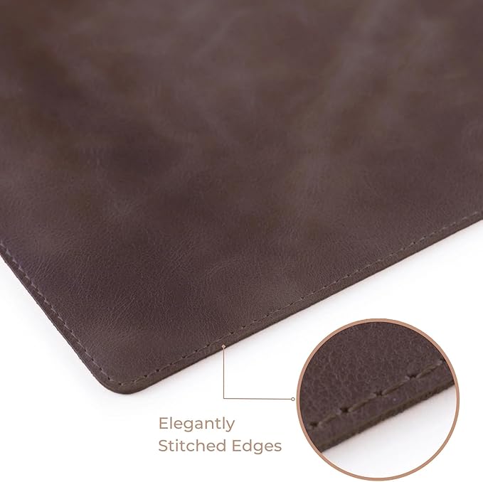 Node Leather - Genuine Leather Desk Mat, Desk Organizer & Cup Coaster - Leather - Image 8