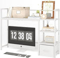 Desk Shelf with Drawer, 41.3" Desktop Organizer Shelf, Desk Hutch by Mexin