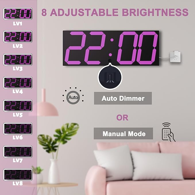 LED Large Digital Wall Clock, Oversize Wall Clock - Image 3