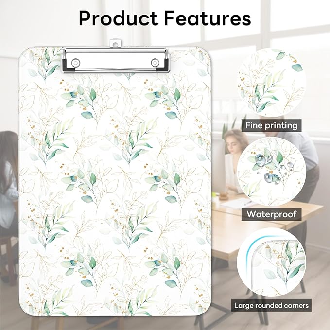 Luminzo Plastic Cute Clipboard Low-Profile Metal Clip, A4 Letter Size 9 x 12.5 - Image 6