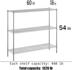 Regal Altair 18" Deep x 60" Wide x 54" Height Wire Shelving Kit | 3-Tier | NSF - Image 3