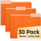 SUNEE File Folders, 30 Pack Manilla Folders 8.5 x 11, Colored File Folders Home by SUNEE