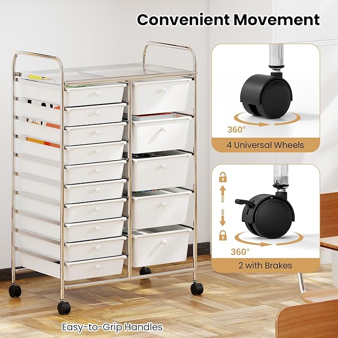 Giantex 15 Drawer Rolling Cart - Image 6