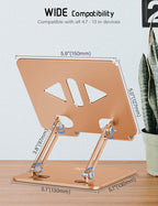 Aoviho Tablet Stand Holder for Desk Adjustable Tablet Holder, Foldable Aluminum - Image 4
