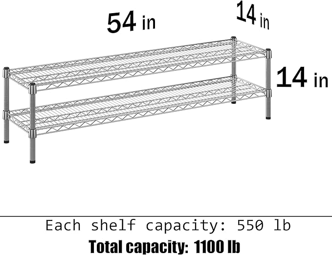 Regal Altair 14" Deep x 54" Wide x 14" Height Wire Shelving Kit | 2-Tier | NSF - Image 3