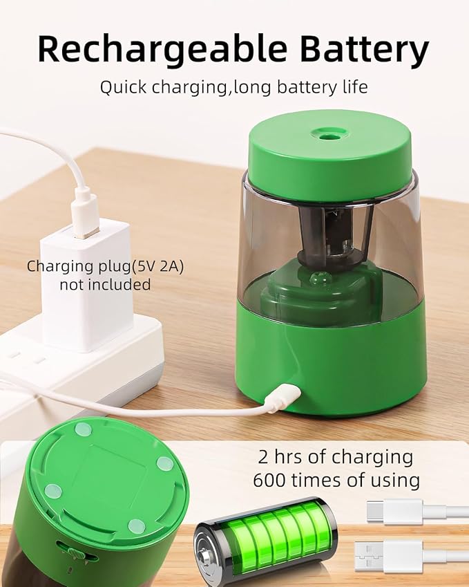 ZMOL Electric Rechargeable Pencil Sharpener, Automatic Pencil Sharpeners Kids - Image 5