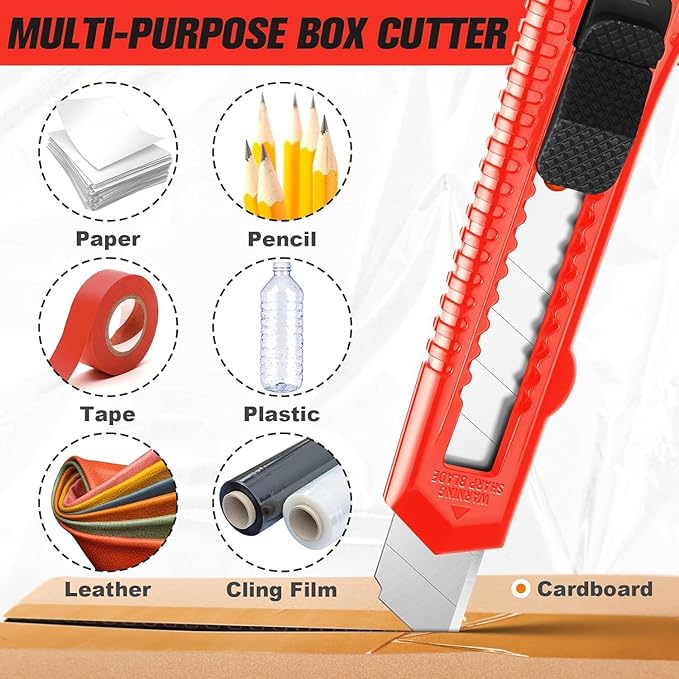 JOYUMY 20 Pack Utility Knife, Box Cutter Retractable, Box Knife - Image 6