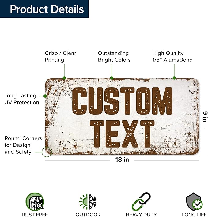 Custom Sign, Custom Street Sign, 11 Font Colors, 13 Font Styles, 4 Hole Options - Image 6