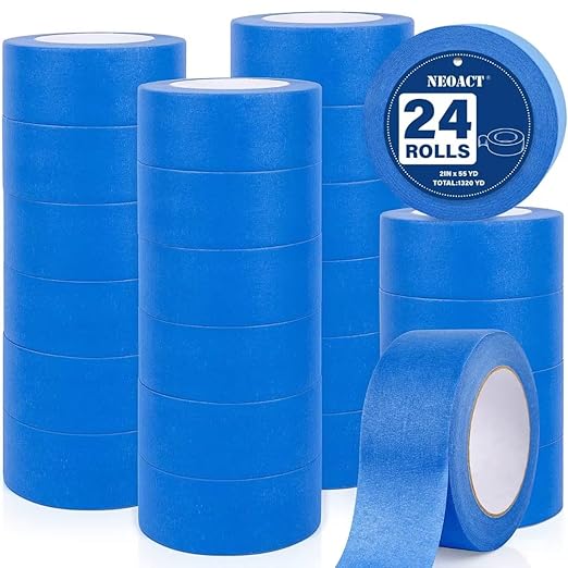 NEOACT 24 Rolls Blue Painters Tape 2 Inch Wide, 55 Yards Multi-Surface Residue by NEOACT