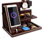 Gifts for Men Bedside Organiser Wood Phone Docking Station Dad Birthday Gifts