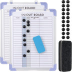2 PCS in and Out Magnetic Dry Erase Boards 16" x 12", Aluminum Framed Lined by YEXEXINM