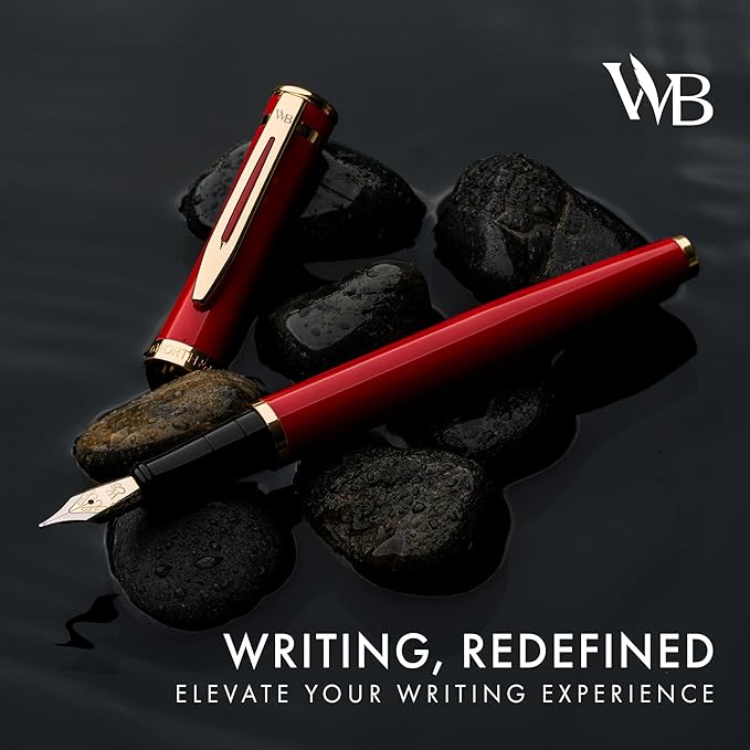 Wordsworth & Black Fountain Pen Set, 18K Gilded Medium Nib, Includes 24 Pack - Image 2