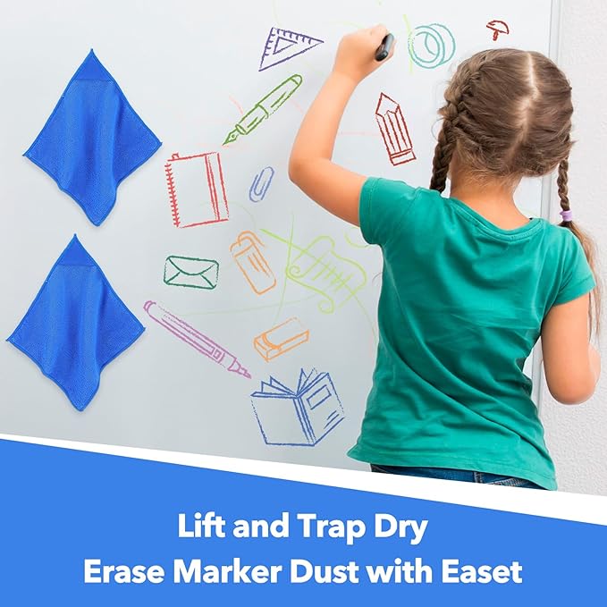 Kifmurase 24Pcs Magnetic Microfiber Cleaning Cloth, Microfiber Dry Erase Erasers - Image 7