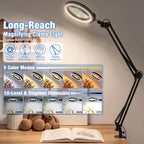 12x large magnifying glass with light and clamp, close-up detail