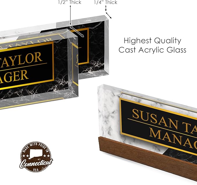 Artblox Personalized Office Desk Name Plate and Business Card Holder | Clear - Image 8