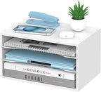 SHARKWOODS Wood Desk Organizer, 3 Tier Paper Tray Organizer by SHARKWOODS