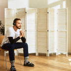Room Dividers and Folding Privacy Screens, Wood Louvered Separators Divider Wall