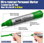 Fuutreo 16 Pcs Jumbo Size Permanent Markers Bulk Large Chisel Tip Permanent - Image 3