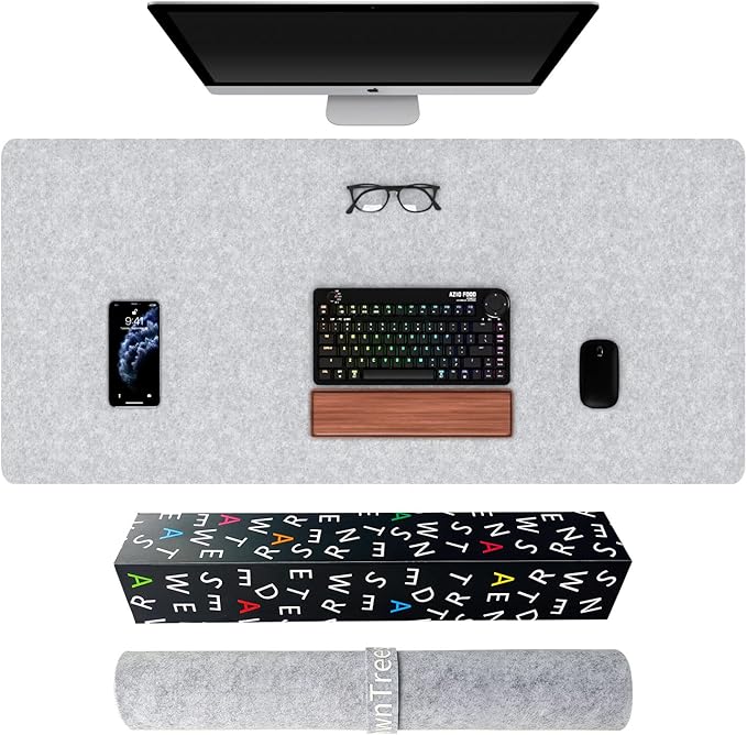Large Felt Desk Mat, 39.4''x19.69'' Non-Slip Desk Pad Protector, Keyboard Mat - Image 7