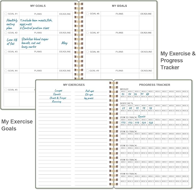 Fitness Journal for Women & Men, A5 Workout Journal/Planner Daily Exercise Log - Image 4