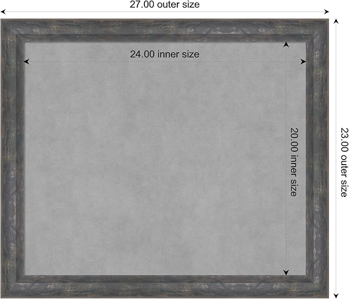 Amanti Art Grey Framed Magnetic Board 23x27 Medium Vision Board - Image 3