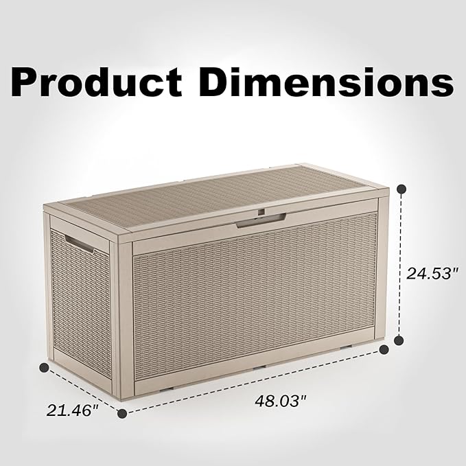 EasyUp 120 Gallon Deck Boxes Waterproof, Outdoor Large Storage Boxes - Image 2
