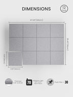 Bumusty Large Felt Bulletin Board 48" x 36" Cork Board Alternative-12 Pack - Image 2