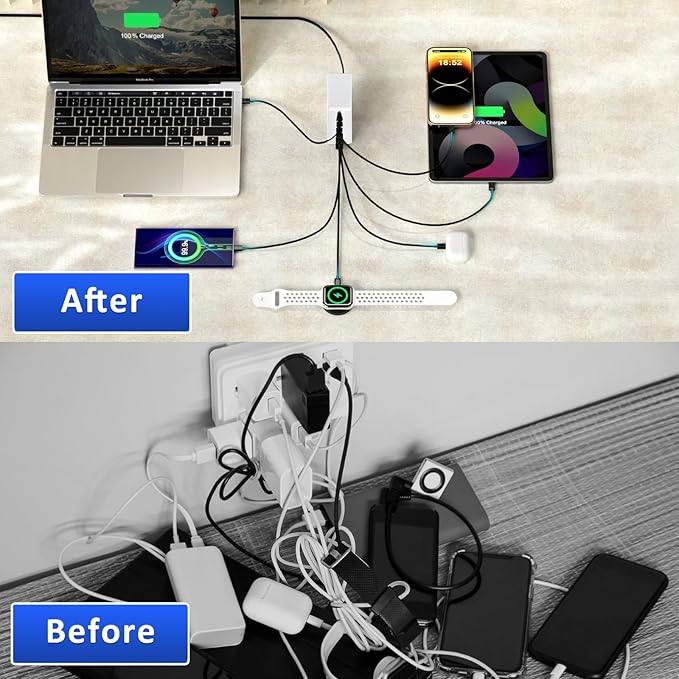 USB C Charger Block 200W 7 Port GaN Fast Charging Block Station, iPhone 17/16/15 - Image 7
