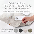 Nordik Large Felt Desk Mat – Stone Oat Beige – 35 x 17 inch – Computer Desk Mat - Image 2