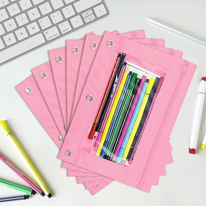 YoeeJob Pencil Pouch for 3 Ring Binder, Zipper Binder Pencil Pouches Bulk - Image 3