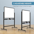 MaxGear Large Black Rolling Whiteboard on Wheels, Reversible Standing - Image 5