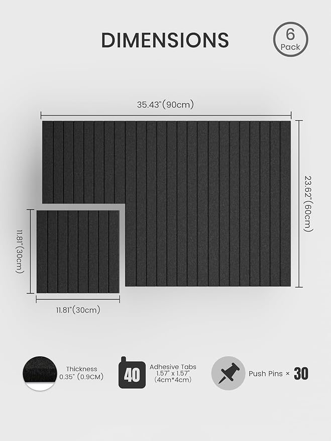 Bumusty Large Cork Board Alternative-36 x24 Felt Bulletin Board Tiles, - Image 2