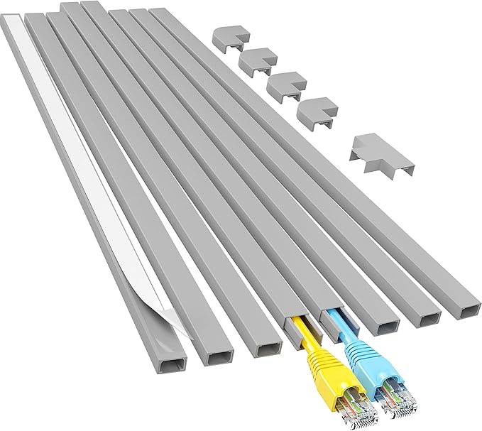Yecaye Cord Hider, 113in Grey Cord Covers by Yecaye