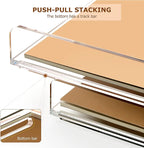 SANRUI 2 Tier Acrylic Stackable Paper Letter Tray, Vertical A4 File Desk - Image 4