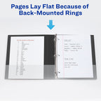 Avery® Durable View 3 Ring Binder, 1" EZD® Rings, 1 Black Binder | For Daily School, Home and Office Use, DuraHinge Tear-Resistant Spine, DuraEdge Split-Resistant Sides, Clear Overlays